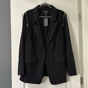 Eloquii Black Blazer Jacket with zipper details Sz 20 NEW
